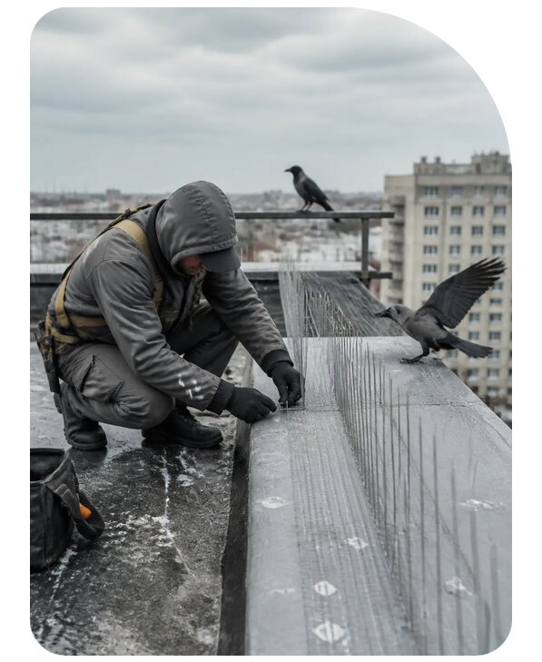 Защита от ворон под ключ в Дивногорске по цене от 5055 р. | Сенат-Двн